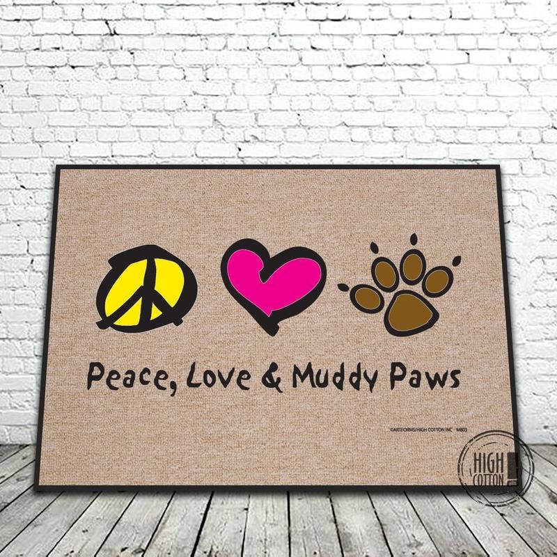 Peace Love Muddy Paws doormat image 0