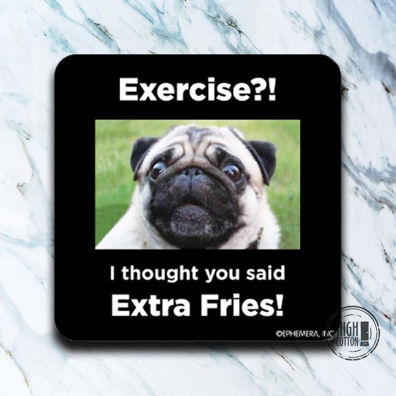 Extra Fries Pug - coasters image 0