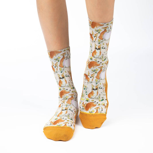 Women's Corgis on a Beach Socks image 0
