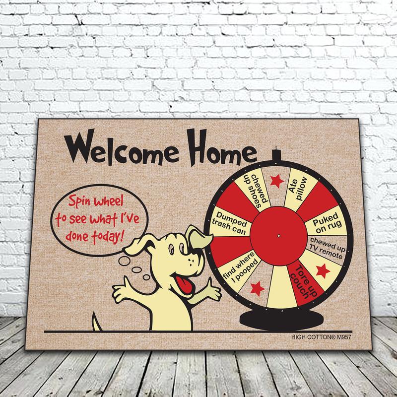 Welcome Home, Spin the Wheel - funny doormat image 0