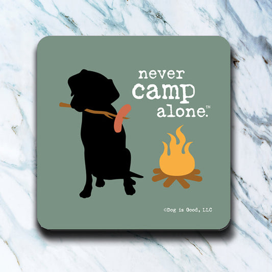 Never Camp Alone Dog coaster image 0