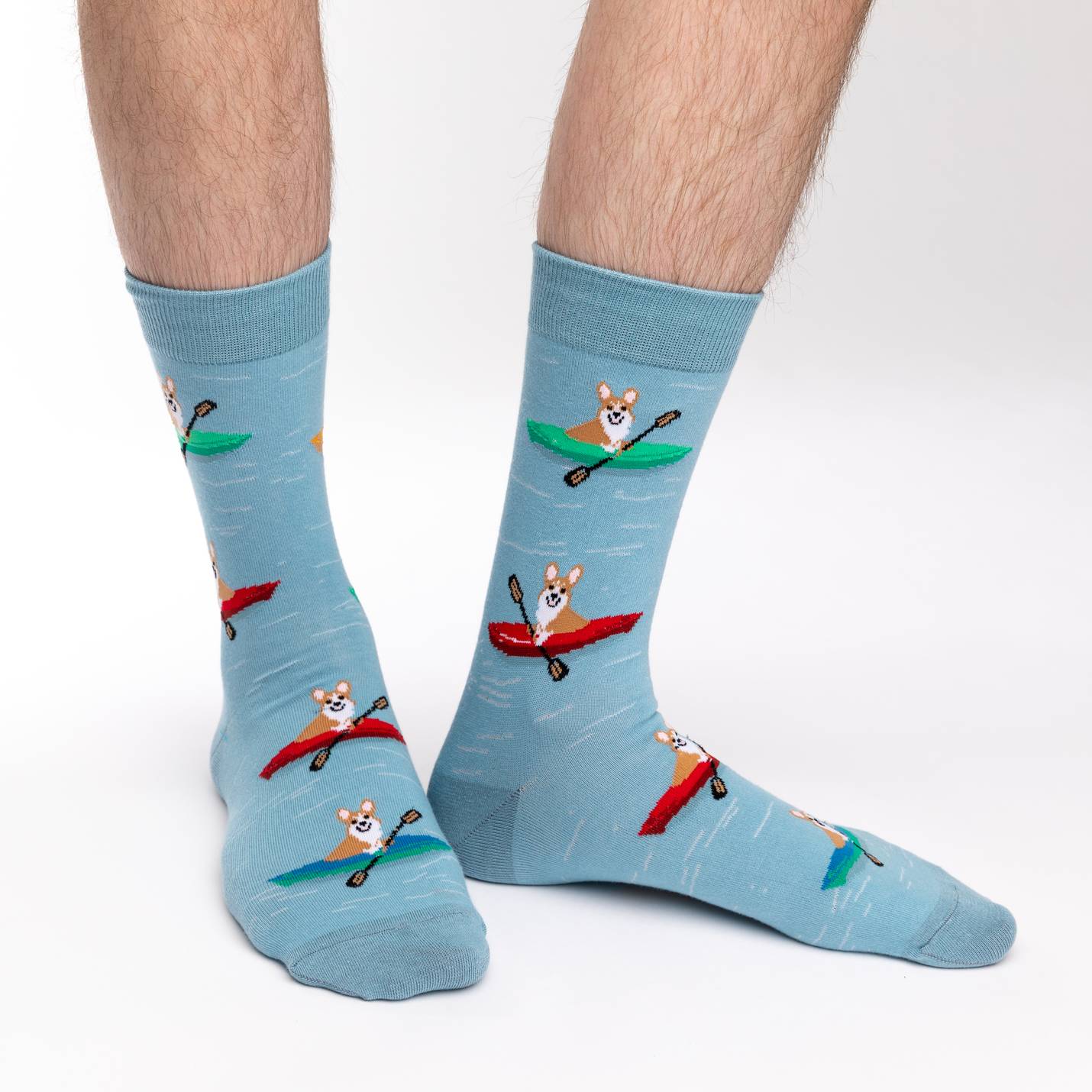 Men's King Size Corgi Kayaking Socks image 0