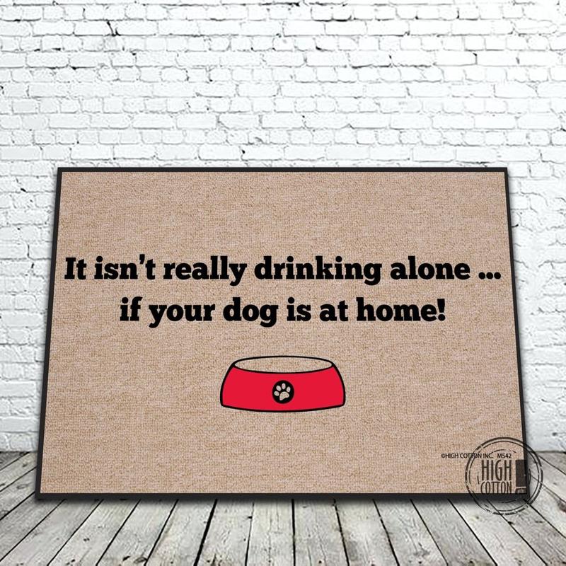 Drinking Alone Dog doormat image 0