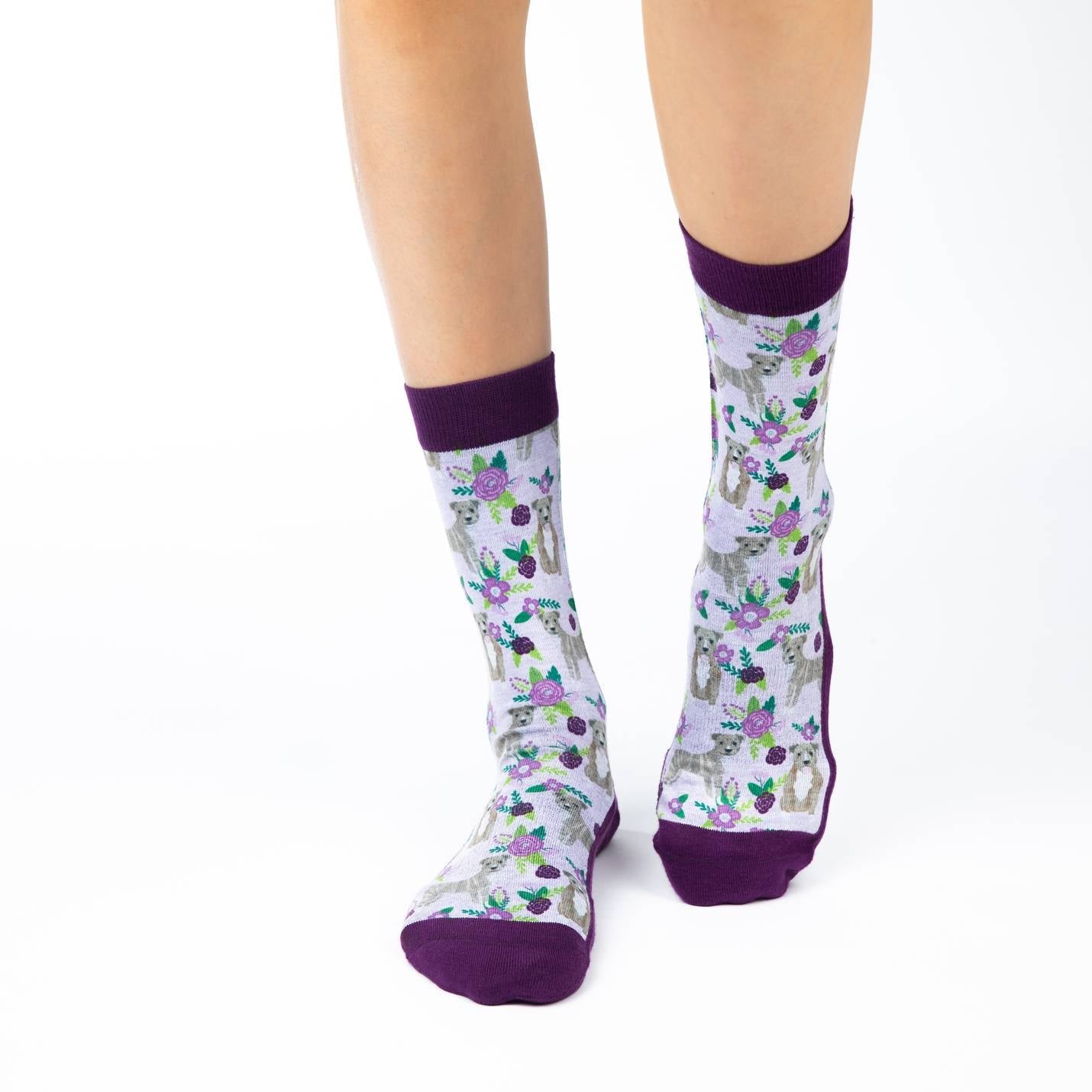 Women's Floral Pit Bull Socks image 0
