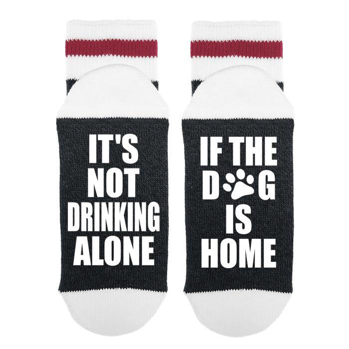It's Not Drinking Alone If The Dog Is Home  Lumberjack Socks image 0
