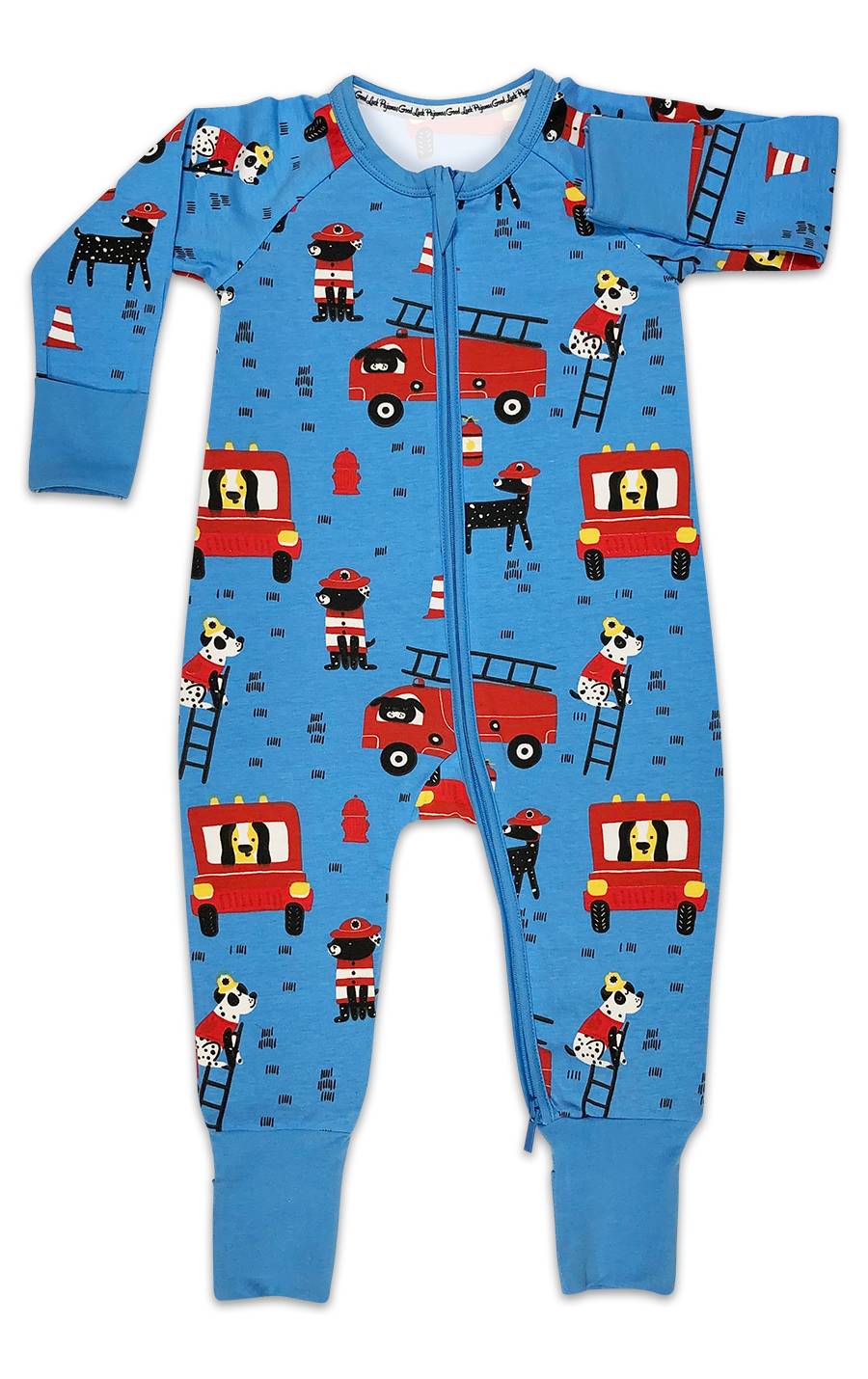 Doggy Firefighters Baby Pajamas image 0