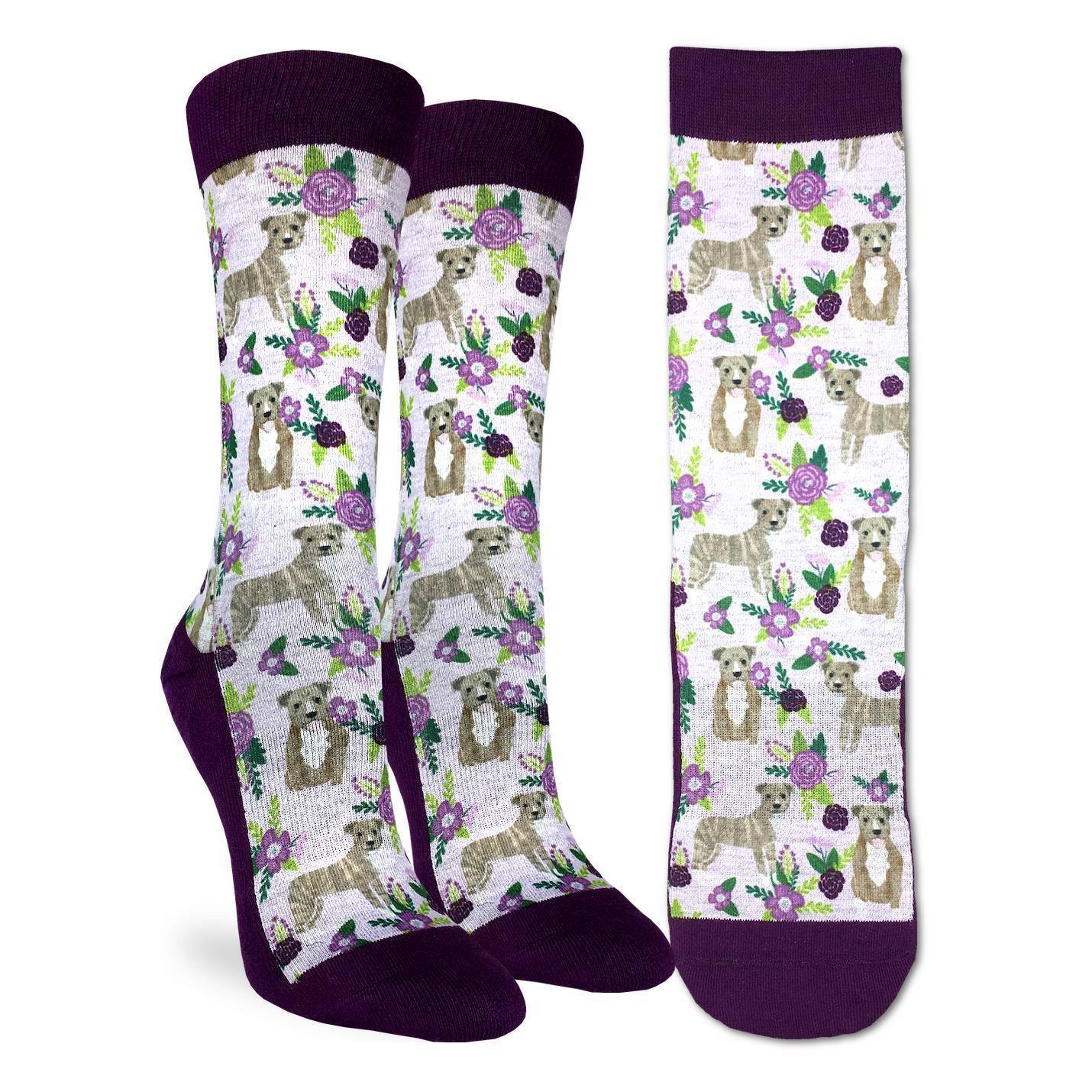 Women's Floral Pit Bull Socks image 1