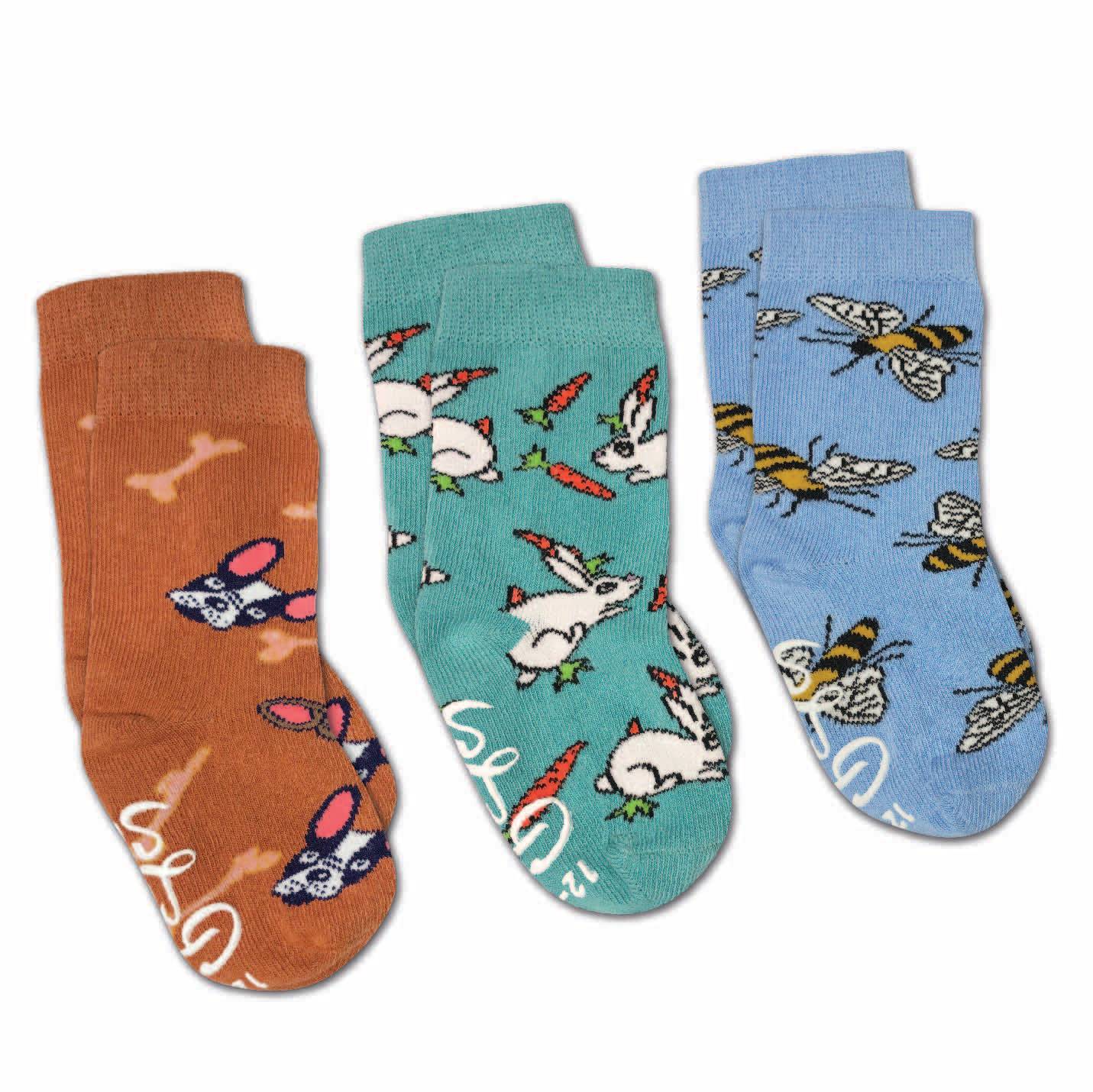Bees, Bunnies And Dogs Kids Socks image 1