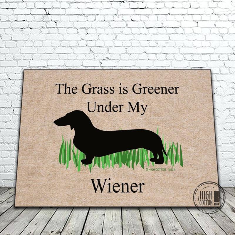 Grass is Greener Wiener doormat image 0