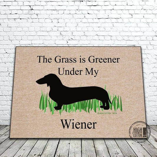 Grass is Greener Wiener doormat image 0