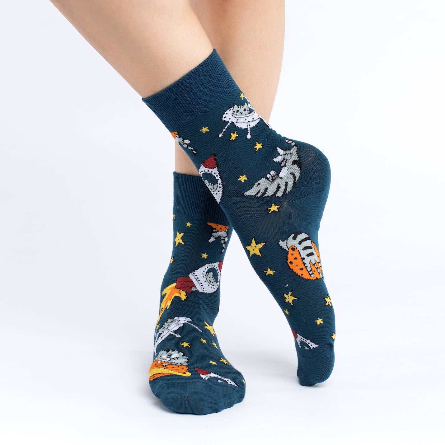 Women's Space Cat Socks image 0