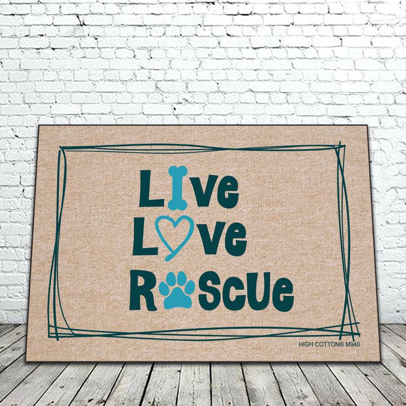 Live Love Rescue - funny doormat image 0