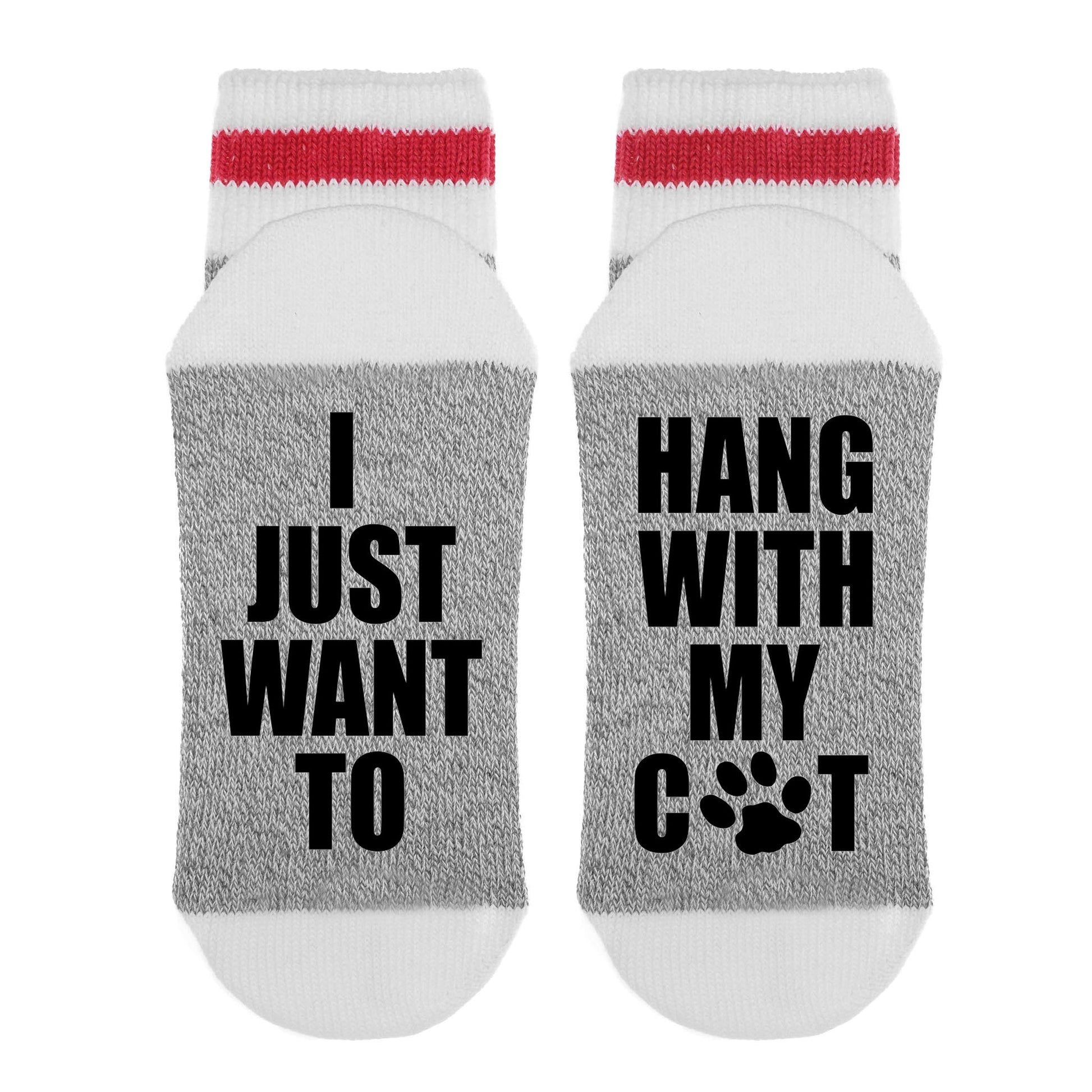 I Just Want To Hang With My Cat  Lumberjack Socks image 0