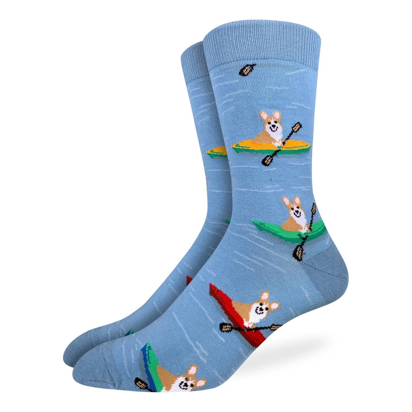 Men's King Size Corgi Kayaking Socks image 1