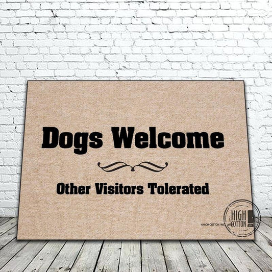 Dogs Welcome funny doormat image 0