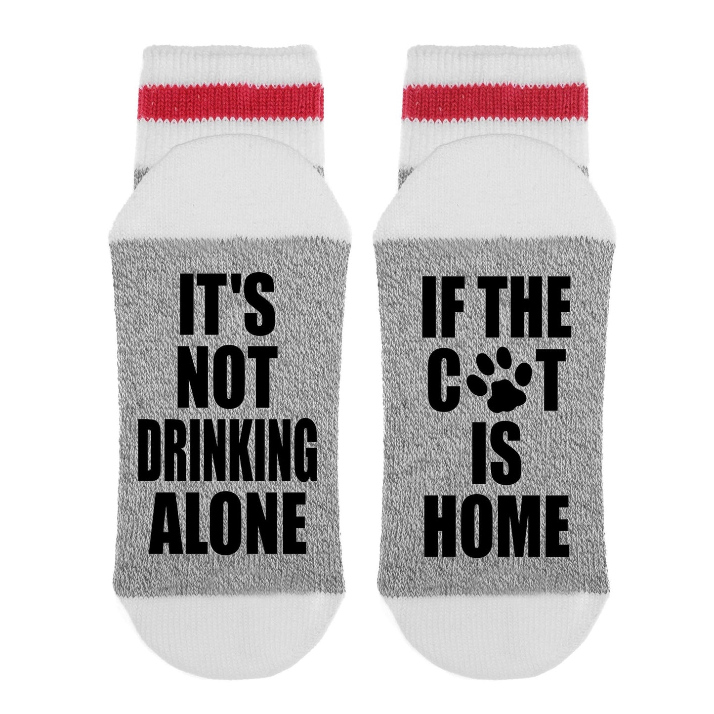 It's Not Drinking Alone If The Cat Is Home  Lumberjack Socks image 0