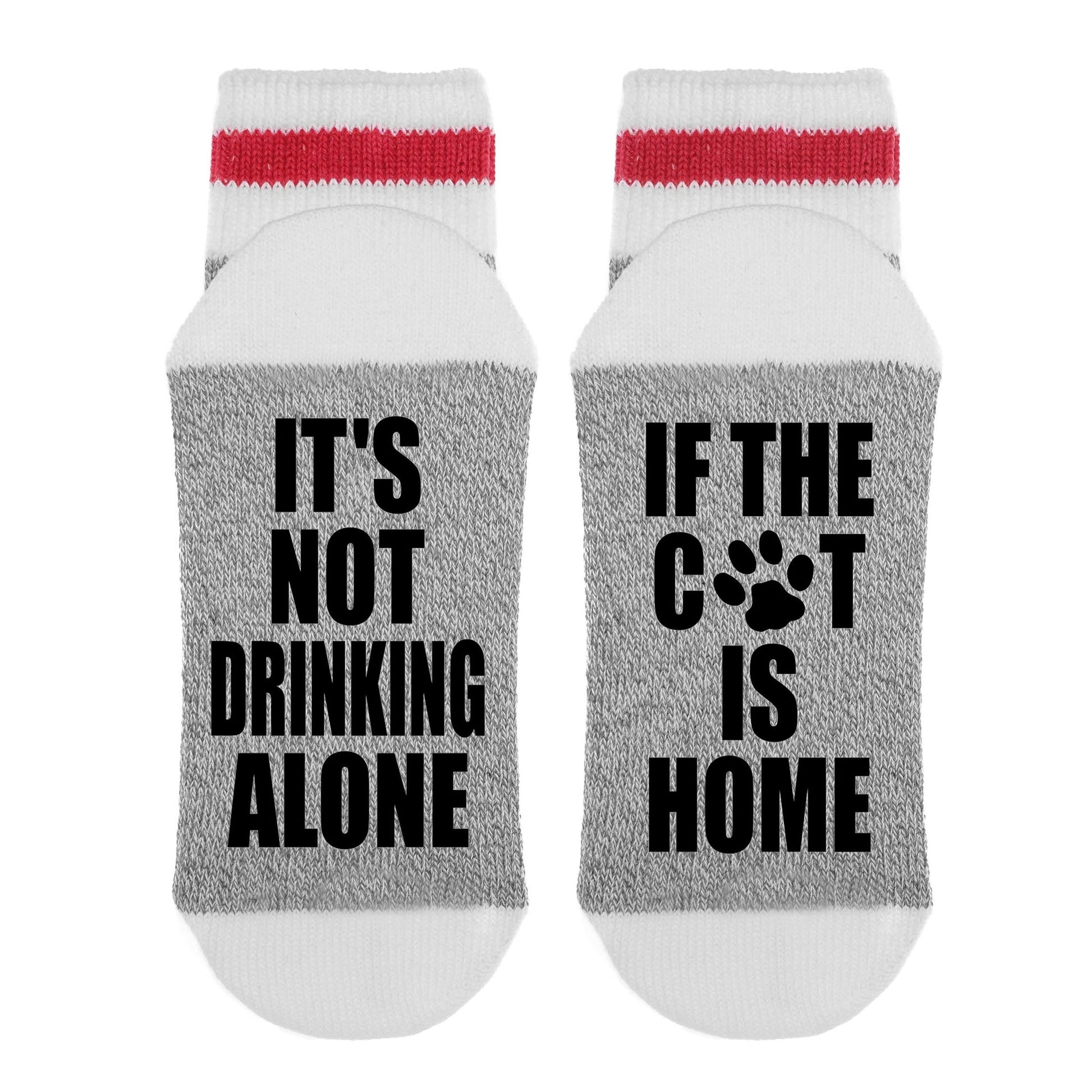 It's Not Drinking Alone If The Cat Is Home  Lumberjack Socks image 0