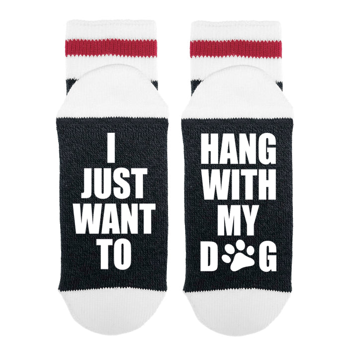 I Just Want To Hang With My Dog  Lumberjack Socks  image 0