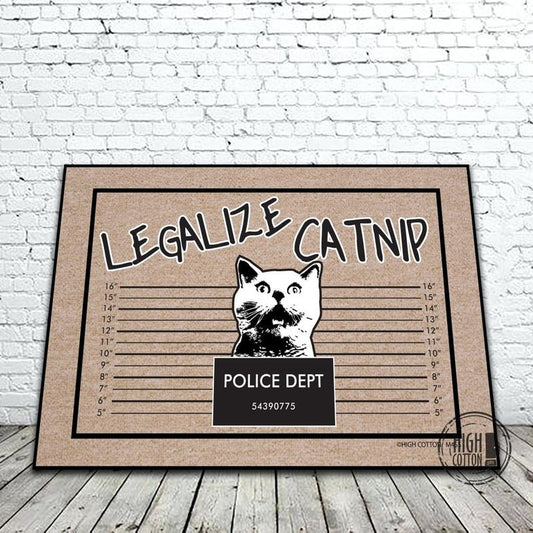 Legalize Catnip funny door mat image 0